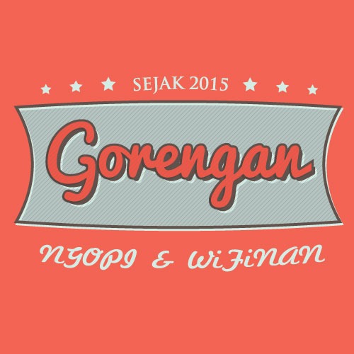 Vector Retro, Desain Logo Gorengan, Editable