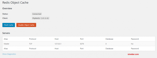 Setting plugin redis WordPress